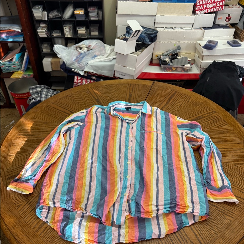 Colorful Striped Button Down Shirt